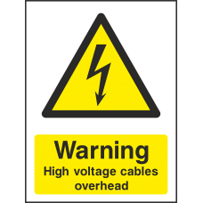 Danger High Voltage Cables Overhead - Portrait